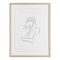 Stupell Industries Sad Female Line Drawing Framed Print Under Glass, design by Martina Pavlova